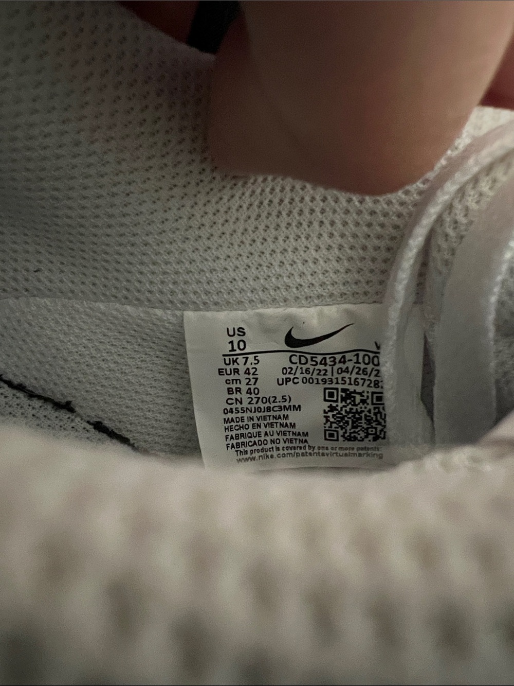 NWOT Nike Court Vision White Low-Top Sneakers - Picture 2 of 4